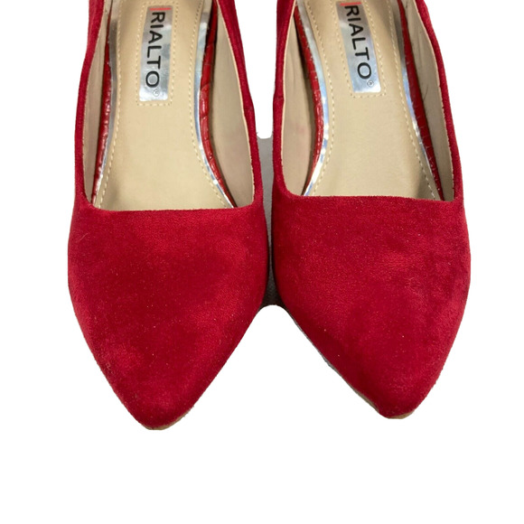 Rialto Pumps Womens Sz 6M Red Murphy Classic Point Toe Snake Heels Stiletto - Picture 2 of 7